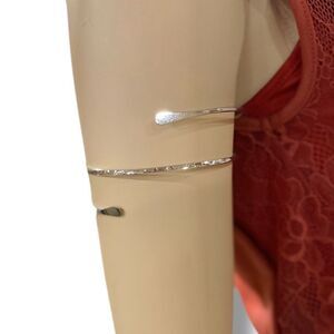 Silver Textured Multi Wrap Upper Armlet Arm Cuff Bracelet - NEW